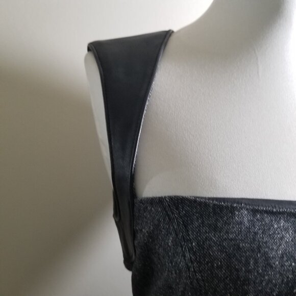 Bebe Brand pencil dress, size 4, grey with black leather - Picture 6 of 16